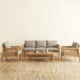 Cane & Teak Contemporary Sofa Set (3+1+1)