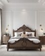 White Panel Scroll Bed